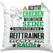 Reittrainer Geschenk Kissen mit Füllung 40x40 Lustiger Spruch Erheben Sie Sich Der Reittrainer Betritt den Raum (Grau) Grün Trendation
