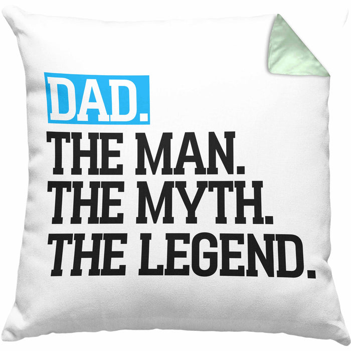 Kissen mit Füllung 40x40 für Vater Lustig "Dad The Man The Myth The Legend" Vatertag Spruch Geschenkidee (Grau) Grün Trendation