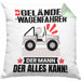 Geländewagenfahrer Kissen mit Füllung 40x40 Geschenk für Geländewagenfahrer Der Mann Der Alles Kann Geschenkidee zum Geburtstag (Grau) Grün Trendation
