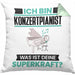 Konzertpianist Kissen mit Füllung 40x40 Geschenk für Konzertpianist Geburtstag Lustiger Spruch Was Ist Deine Superkraft (Grau) Grün Trendation