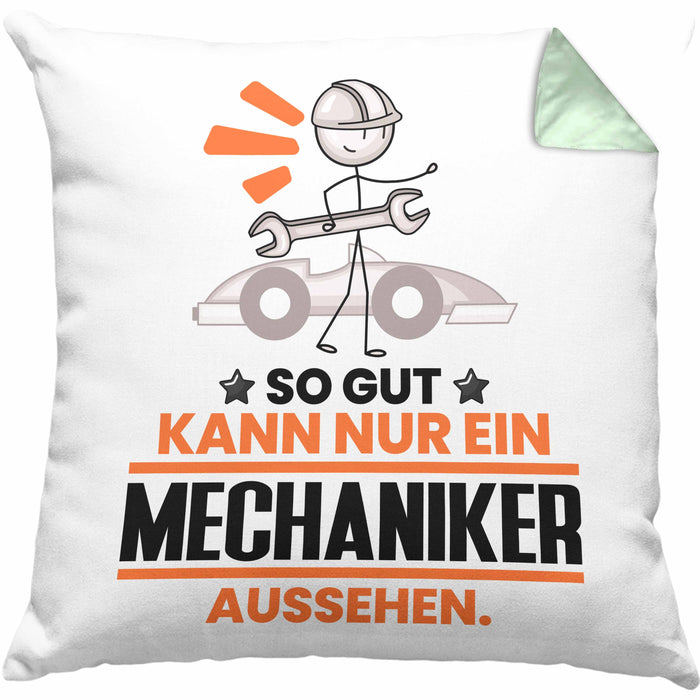 Mechaniker Geschenk Kissen mit Füllung 40x40 So Gut Kann Nur Ein Mechaniker Aussehen Geschenkidee (Grau) Grün Trendation