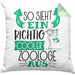 Zoologe Kissen mit Füllung 40x40 Geschenk So Sieht Ein RIchtig Cooler Zoologe Aus Geschenkidee Lustiger Spruch Geburtstag (Grau) Grün Trendation