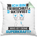 Tierschutzaktivist Kissen mit Füllung 40x40 Geschenk für Tierschutzaktivist Geburtstag Lustiger Spruch Was Ist Deine Superkraft (Grau) Grün Trendation