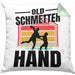 Handball Geschenk Kissen mit Füllung 40x40 Geschenkidee Handball-Spieler Handballspielerin Mädchen Jungs Old Schmetterhand (Grau) Grün Trendation