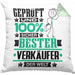 Verkäufer Geschenk Lustiger Spruch für Verkäufer Geschenkidee Bester Verkäufer Der WeltKissen mit Füllung 40x40 (Grau) Grün Trendation