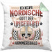 Der Nordische Gott Der Ungeduld Hammersbald Kissen mit Füllung 40x40 Geschenk Niedersachen Norddeutsch Gag Joke Spaß (Grau) Grün Trendation