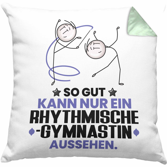 RhythmischeGymnastin Geschenk Kissen mit Füllung 40x40 So Gut Kann Nur Ein RhythmischeGymnastin Aussehen Geschenkidee (Grau) Grün Trendation