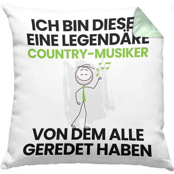 Country-Musiker Geschenk Kissen mit Füllung 40x40 Lustige Geschenkidee Geburtstag für Country-Musiker Ich Bin Dieser Legendäre Country-Musiker Von Dem Alle Geredet Haben (Grau) Grün Trendation