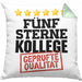 Bester Kollege Kissen mit Füllung 40x40 Geschenk für Besten Arbeitskollegen Lustiger Spruch 5 Sterne Kollege Geprüfte Qualität (Grau) Grün Trendation