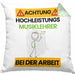 Musiklehrer Kissen mit Füllung 40x40 Geschenk Lustiger Spruch Geschenkidee für Musiklehrer Achtung Hochleistungs Musiklehrer Bei Der Arbeit (Grau) Grün Trendation