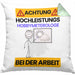 Hobbymeteorologe Kissen mit Füllung 40x40 Geschenk Lustiger Spruch Geschenkidee für Hobbymeteorologe Achtung Hochleistungs Hobbymeteorologe Bei Der Arbeit (Grau) Grün Trendation