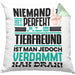 Tierfreund Geschenk Kissen mit Füllung 40x40 Lustige Geschenkidee für Tierfreund Geburtstag Niemand Ist Perfekt Aber Als Tierfreund Ist Man Nah Dran (Grau) Grün Trendation