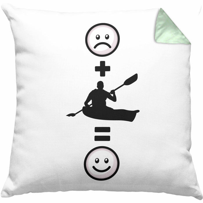 Kajak Kissen mit Füllung 40x40 Geschenk für Kajakfahrer :( + Kajak = :) Lustige Geschenkidee Geburtstag (Grau) Grün Trendation