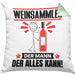 Weinsammler Kissen mit Füllung 40x40 Geschenk für Weinsammler Der Mann Der Alles Kann Geschenkidee zum Geburtstag (Grau) Grün Trendation