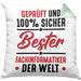 Fachinformatiker Geschenk Kissen mit Füllung 40x40 Geprüft Sicher Geschenkdiee für Fach-Finformatiker Geschenkdiee Spruch (Grau) Grün Trendation