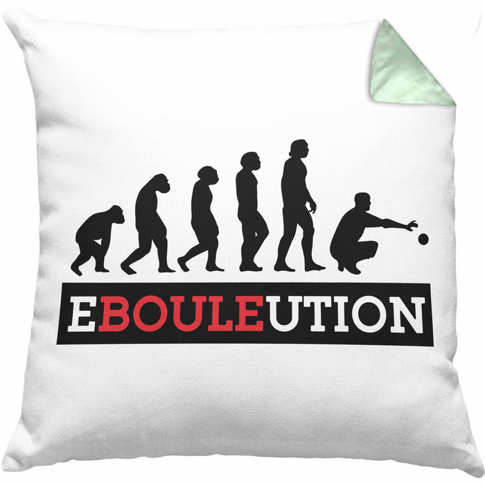 Boule Kissen mit Füllung 40x40 Geschenk Boule-Spieler Geschenkidee Spruch Ebouleution (Grau) Grün Trendation