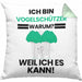 Vogelschützer Geschenk Kissen mit Füllung 40x40 Lustiger Spruch Ich Bin Vogelschützer Warum Weil Ich Es Kann Geschenkidee Bester Vogelschützer Geburtstag (Grau) Grün Trendation