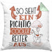 Reiter Kissen mit Füllung 40x40 Geschenk So Sieht Ein Richtig Cooler Reiter Aus Geschenkidee Spruch Lustig (Grau) Grün Trendation