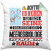 Meeresbiologe Geschenk Kissen mit Füllung 40x40 Lustiger Spruch Erheben Sie Sich Der Meeresbiologe Betritt den Raum (Grau) Grün Trendation