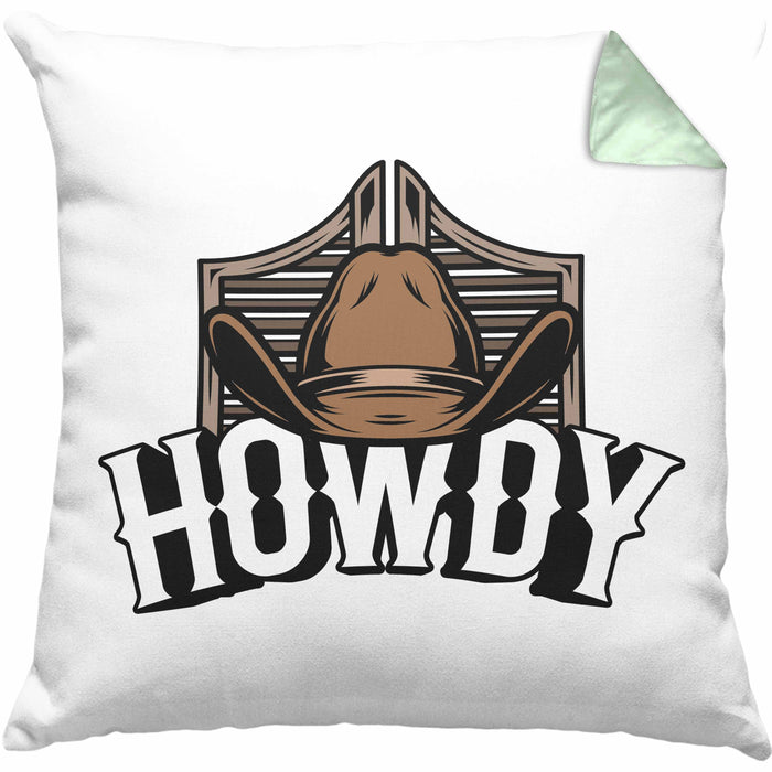 Lustige Kissen mit Füllung 40x40 für Line Dance Fans Howdy Cowboy Geschenkidee (Grau) Grün Trendation