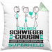 Schwiegercousin Geschenk Kissen mit Füllung 40x40 Ich Bin Schwiegercousin Aber Sag Doch Einfach Superheld Lustige Geschenkdiee für Schwiegercousin (Grau) Grün Trendation