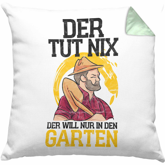 Lustige Kissen mit Füllung 40x40 für Gärtner tolles Geschenk für Hobby- und Landschaftsgärtner (Grau) Grün Trendation