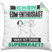 EDM-Enthusiast Kissen mit Füllung 40x40 Geschenk für EDM-Enthusiast Geburtstag Lustiger Spruch Was Ist Deine Superkraft (Grau) Grün Trendation