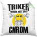 Triker Kissen mit Füllung 40x40 Geschenk Lustiger Spruch Triker Werden Nicht Grau Das Ist Chrom Geschenkidee Geburtstag (Grau) Grün Trendation