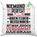 Abenteuerreisender Geschenk Kissen mit Füllung 40x40 Lustige Geschenkidee für Abenteuerreisender Geburtstag Niemand Ist Perfekt Aber Als Abenteuerreisender Ist Man Nah Dran (Grau) Grün Trendation