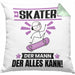 Skater Kissen mit Füllung 40x40 Geschenk für Skater Der Mann Der Alles Kann Geschenkidee zum Geburtstag (Grau) Grün Trendation