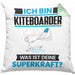 Kiteboarder Kissen mit Füllung 40x40 Geschenk für Kiteboarder Geburtstag Lustiger Spruch Was Ist Deine Superkraft (Grau) Grün Trendation