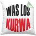 Lustige Kissen mit Füllung 40x40 Spruch "Was Los Kurwa" Polen Polnisches Geschenk (Grau) Grün Trendation