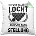 Billard Pool Kissen mit Füllung 40x40 Geschenk Wer Alles Locht Braucht Keine Stellung Männer Spruch (Grau) Grün Trendation