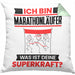 Marathonläufer Kissen mit Füllung 40x40 Geschenk für Marathonläufer Geburtstag Lustiger Spruch Was Ist Deine Superkraft (Grau) Grün Trendation