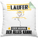 Läufer Kissen mit Füllung 40x40 Geschenk für Läufer Der Mann Der Alles Kann Geschenkidee zum Geburtstag (Grau) Grün Trendation