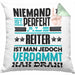 Reiter Geschenk Kissen mit Füllung 40x40 Lustige Geschenkidee für Reiter Geburtstag Niemand Ist Perfekt Aber Als Reiter Ist Man Nah Dran (Grau) Grün Trendation