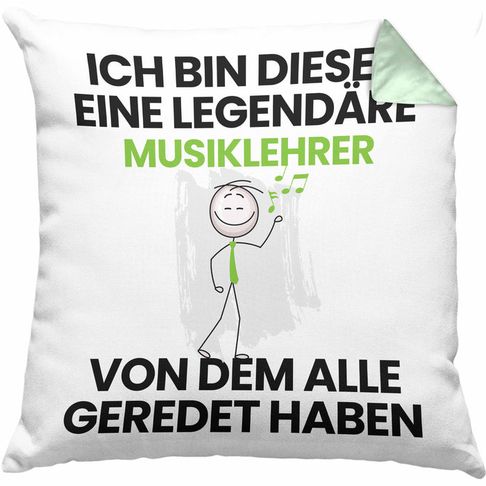Musiklehrer Geschenk Kissen mit Füllung 40x40 Lustige Geschenkidee Geburtstag für Musiklehrer Ich Bin Dieser Legendäre Musiklehrer Von Dem Alle Geredet Haben (Grau) Grün Trendation