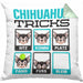 Chihuahua Besitzer Kissen mit Füllung 40x40 Geschenk Lustiger Spruch Geschenkidee Chihuahua Tricks Bleib (Grau) Grün Trendation