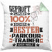 Parkour-Trainer Geschenk Lustiger Spruch für Parkour-Trainer Geschenkidee Bester Parkour-Trainer Der WeltKissen mit Füllung 40x40 (Grau) Grün Trendation