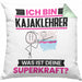 Kajaklehrer Kissen mit Füllung 40x40 Geschenk für Kajaklehrer Geburtstag Lustiger Spruch Was Ist Deine Superkraft (Grau) Grün Trendation