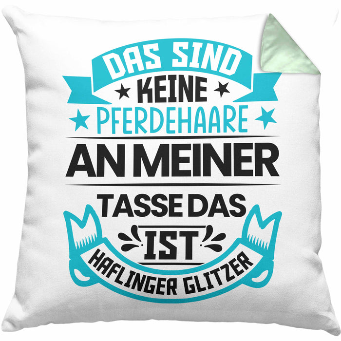 Haflinger Kissen mit Füllung 40x40 Geschenk Pferde-Liebhaberin Haflinger-Liebhaberin Geschenkidee Pferde Reiterin (Grau) Grün Trendation