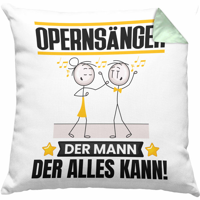 Opernsänger Kissen mit Füllung 40x40 Geschenk für Opernsänger Der Mann Der Alles Kann Geschenkidee zum Geburtstag (Grau) Grün Trendation