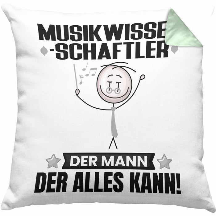Musikwissenschaftler Kissen mit Füllung 40x40 Geschenk für Musikwissenschaftler Der Mann Der Alles Kann Geschenkidee zum Geburtstag (Grau) Grün Trendation