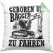 Baggerfahrer Kissen mit Füllung 40x40 Geschenk Baggerfahrender Geboren Um Bagger Zu Fahren Geschenkidee Baustelle (Grau) Grün Trendation