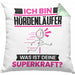 Hürdenläufer Kissen mit Füllung 40x40 Geschenk für Hürdenläufer Geburtstag Lustiger Spruch Was Ist Deine Superkraft (Grau) Grün Trendation