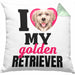 Golden Retriever Besitzerin Kissen mit Füllung 40x40 Geschenk Lustiger Spruch Geschenkidee I Love My Golden Retriever (Grau) Grün Trendation