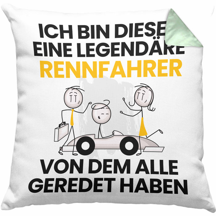Rennfahrer Geschenk Kissen mit Füllung 40x40 Lustige Geschenkidee Geburtstag für Rennfahrer Ich Bin Dieser Legendäre Rennfahrer Von Dem Alle Geredet Haben (Grau) Grün Trendation