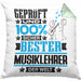 Musiklehrer Geschenk Lustiger Spruch für Musiklehrer Geschenkidee Bester Musiklehrer Der WeltKissen mit Füllung 40x40 (Grau) Grün Trendation