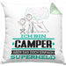 Camper Geschenk Kissen mit Füllung 40x40 Ich Bin Camper Aber Sag Doch Einfach Superheld Lustige Geschenkdiee für Camper (Grau) Grün Trendation