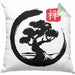 Lustige Bonsai Kissen mit Füllung 40x40 Geschenk für Bonsai-Liebhaber Silhoette (Grau) Grün Trendation